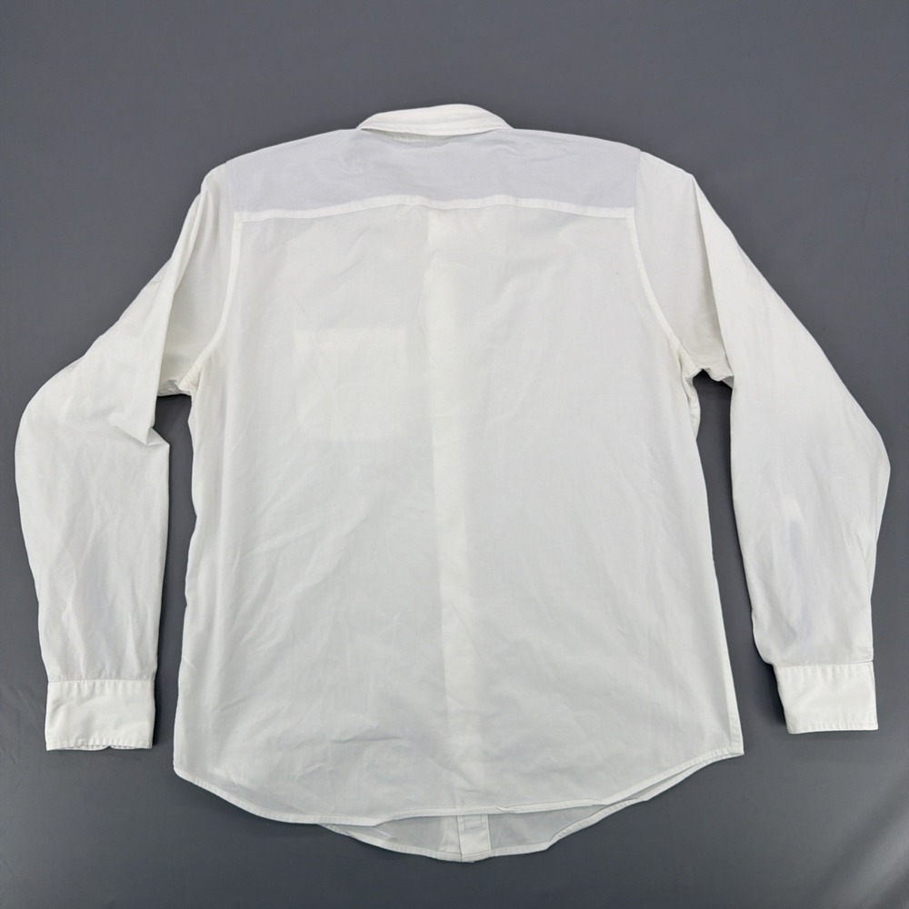 Abercrombie & Fitch Linen Shirt Men's Large White Button Up Long Sleeve Cotton - Picture 4 of 11